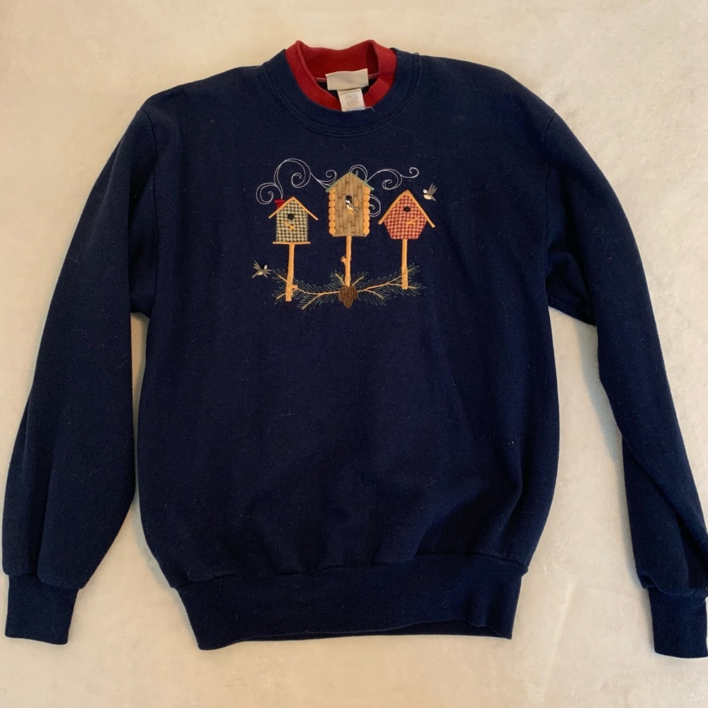 top stitch vintage 90s crew neck sweater